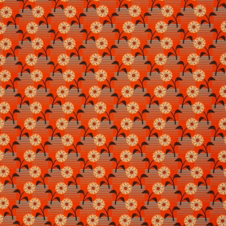 Canvas - Retro - Blumen - orange